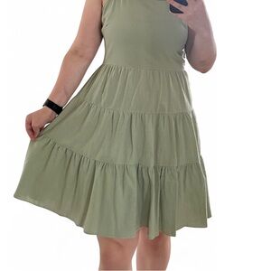 Green dress with tie back